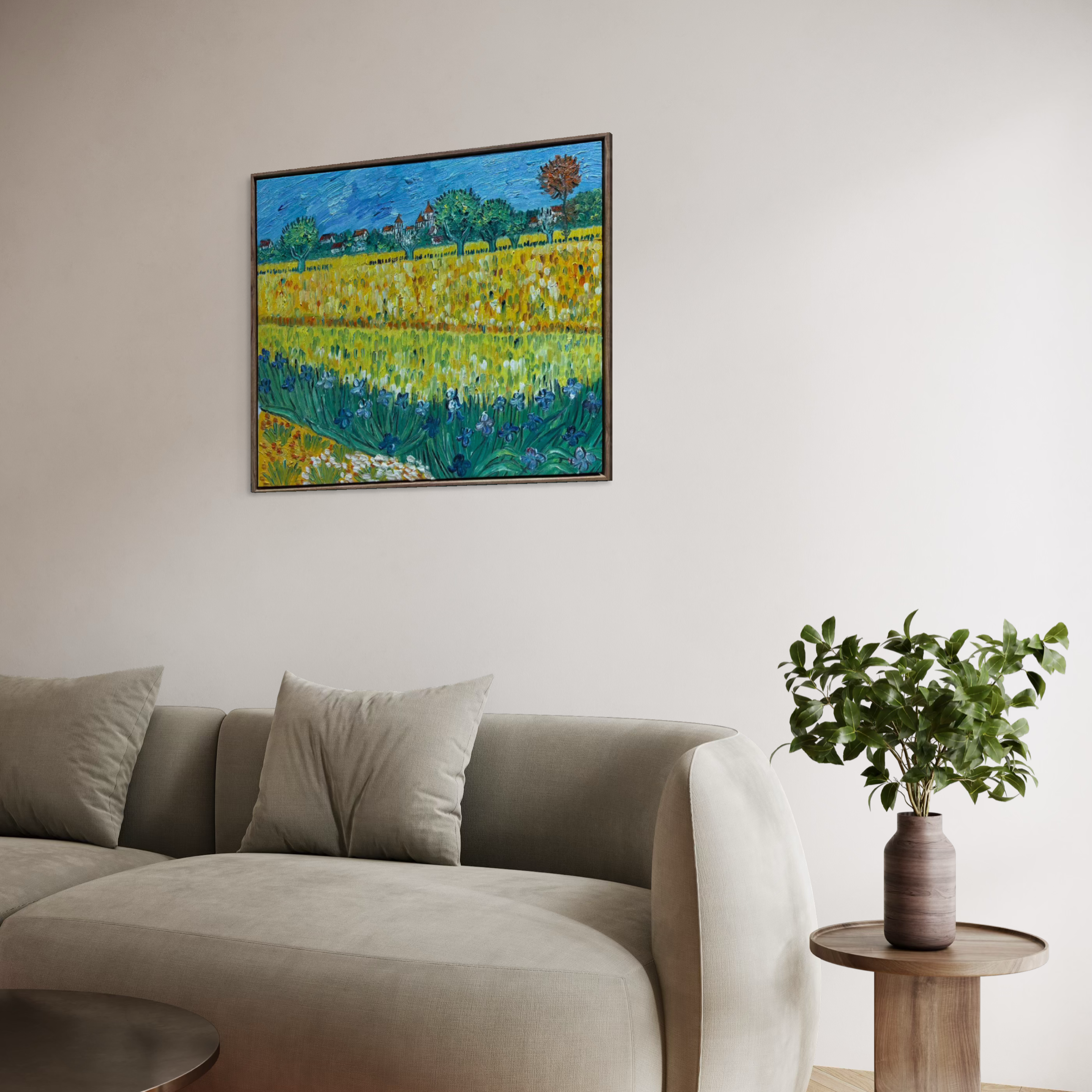 [Reproduction] Vincent Van Gogh - View of Arles with Irises (Brown)